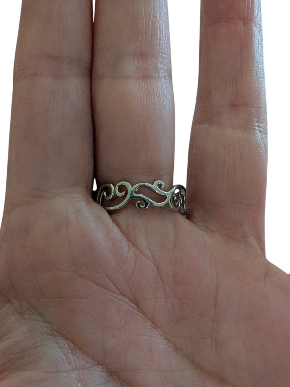 Rose Flower Two-Tone Silver Ring - Picture 3 of 5